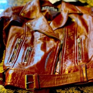 Women’s brown leather jacket